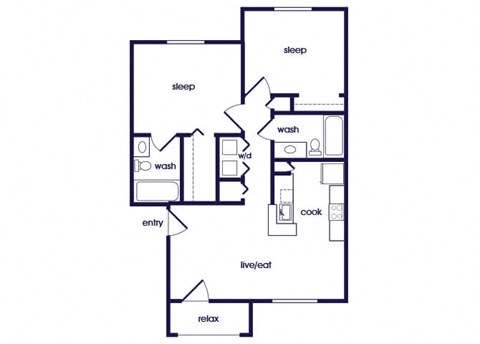 B1 Floorplan Image at Cedar Grove Apartments in Miami Gardens FL